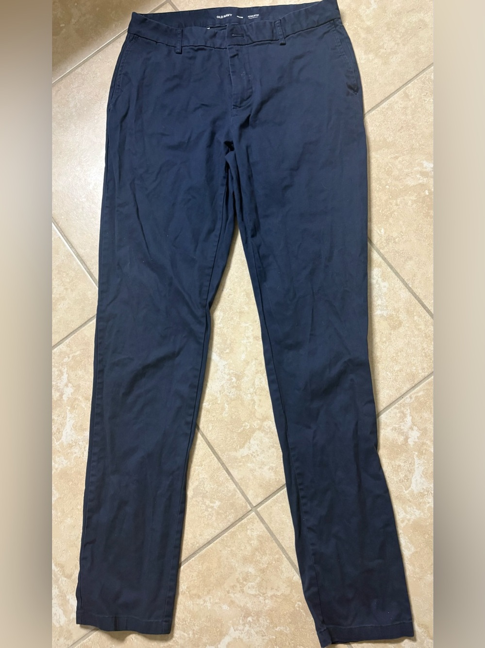 OLD NAVY Chino-khakis in Navy Sz 33x36 BUILT IN FLEX